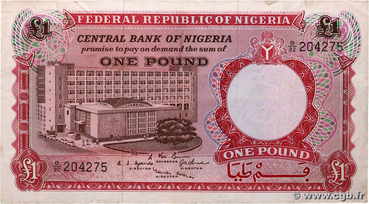 1 Pound NIGERIA  1697 P.08 F