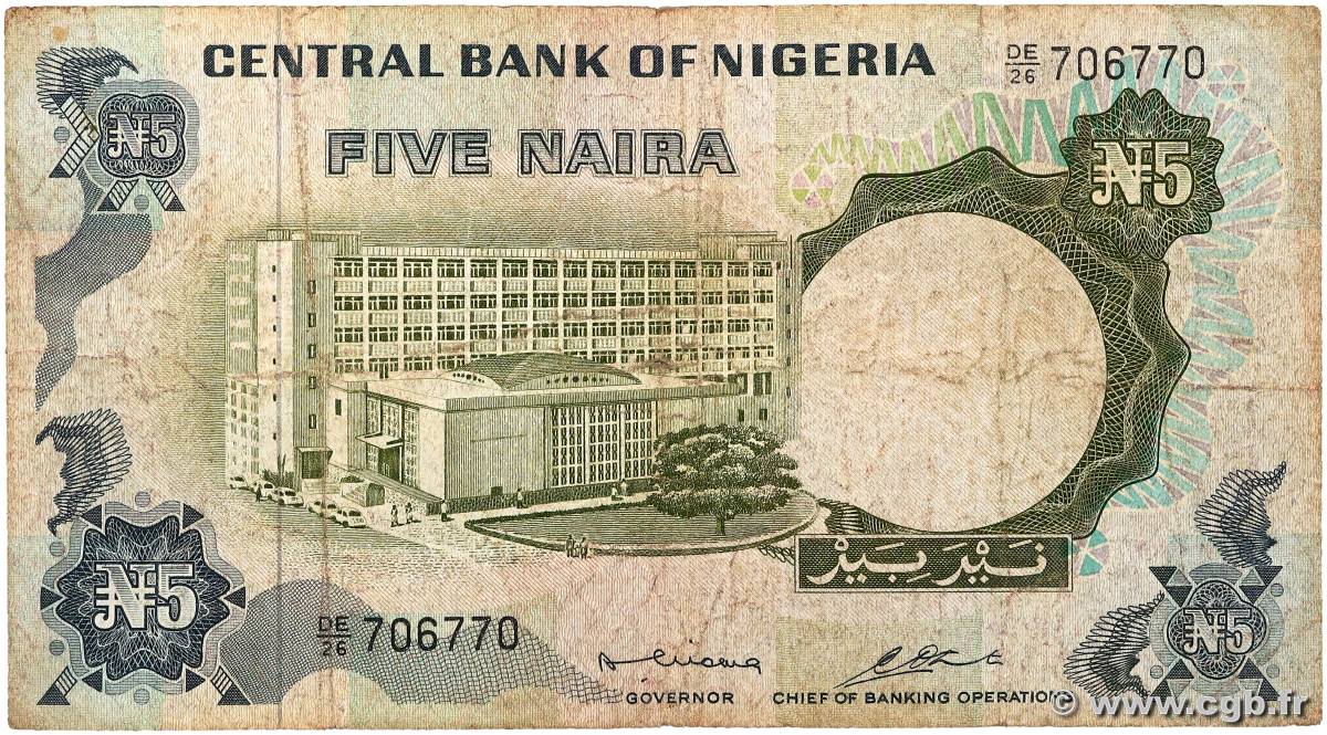 5 Naira NIGERIA  1973 P.16b VG