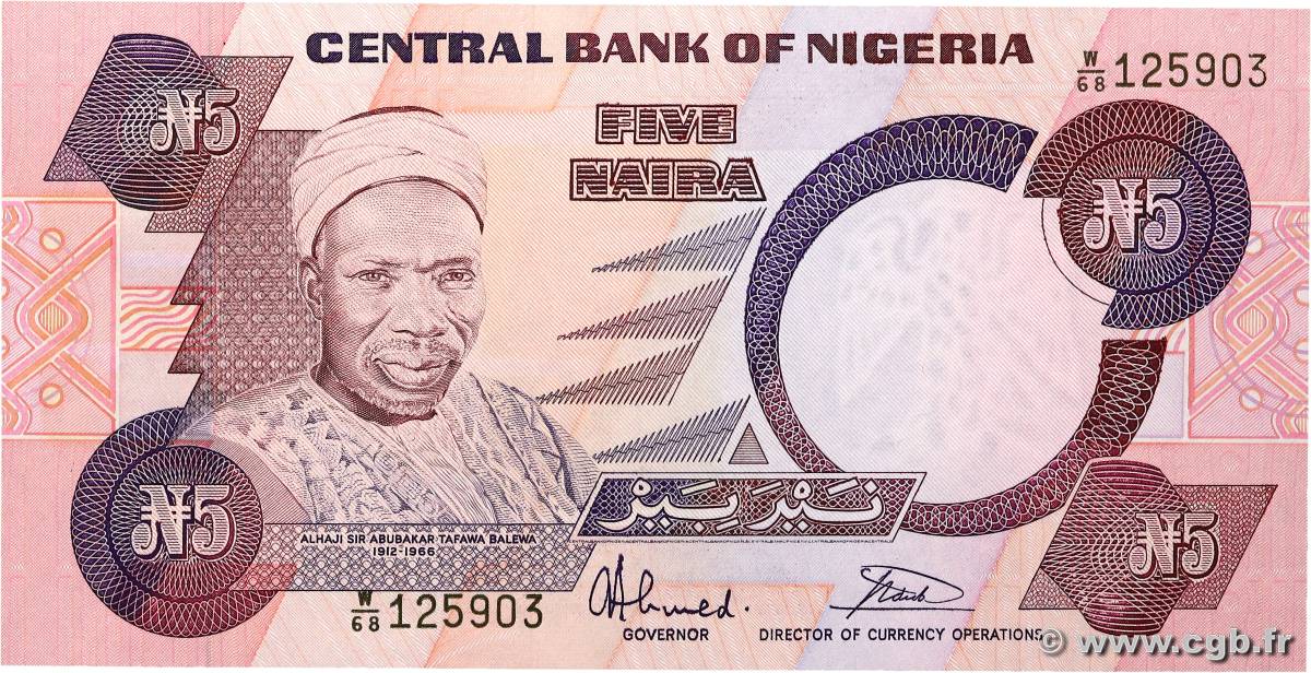 5 Naira NIGERIA  1984 P.24b q.FDC