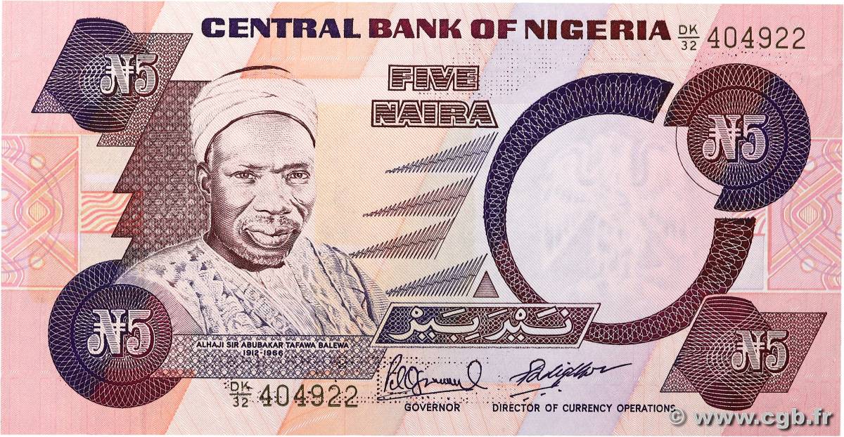 5 Naira NIGERIA  1984 P.24e q.FDC