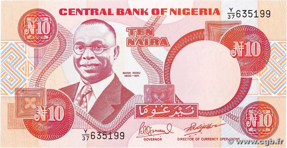 10 Naira NIGERIA  1984 P.25e NEUF