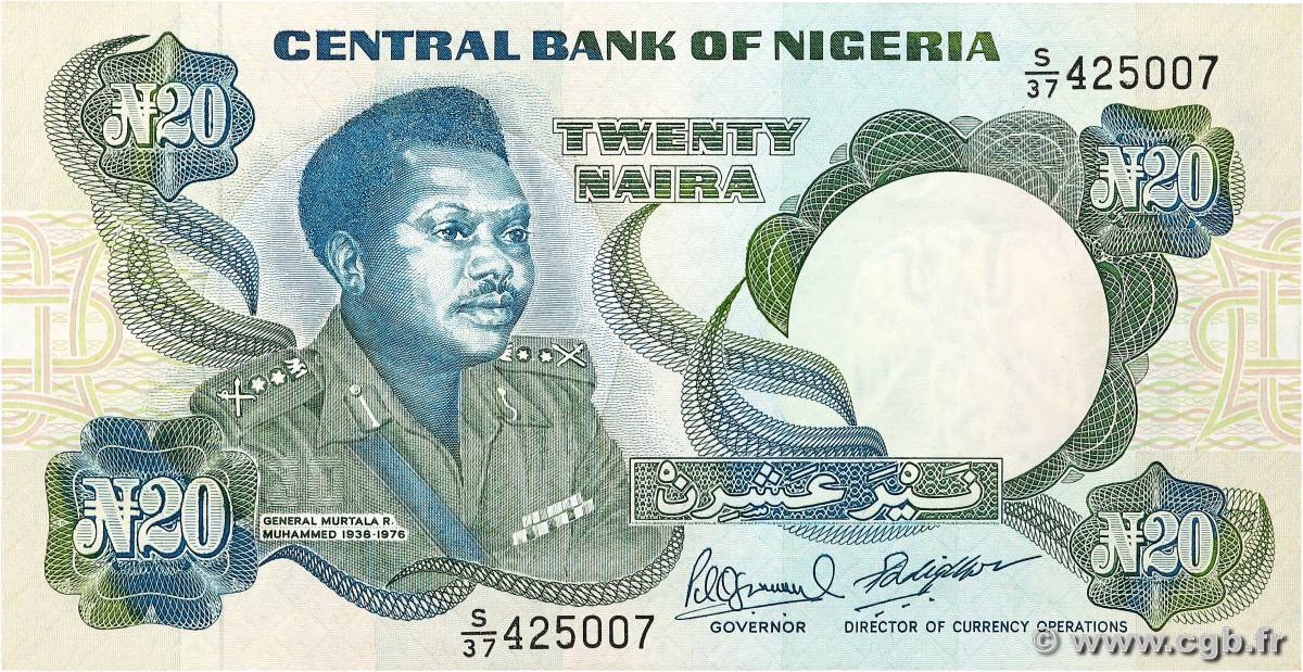 20 Naira NIGERIA  1984 P.26e XF+