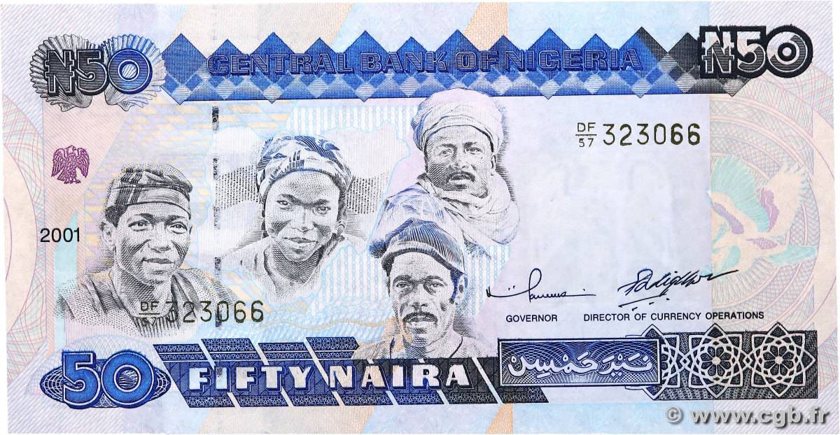 50 Naira NIGERIA  2001 P.27d FDC