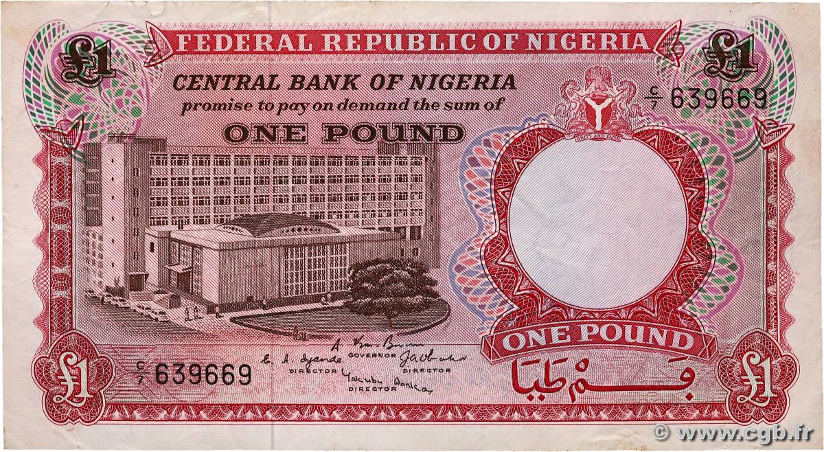 1 Pound NIGERIA  1697 P.08 fSS