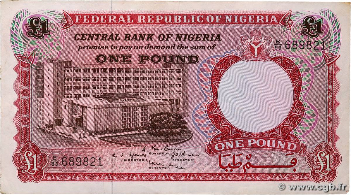 1 Pound NIGERIA  1697 P.08 pr.SUP