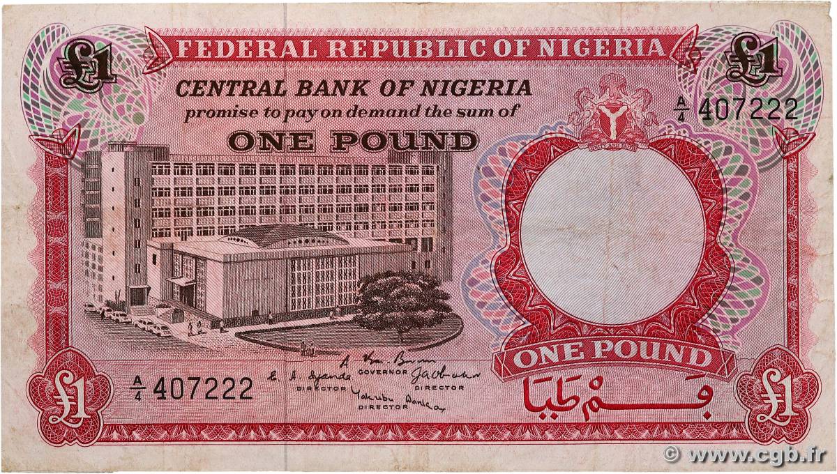 1 Pound NIGERIA  1697 P.08 F