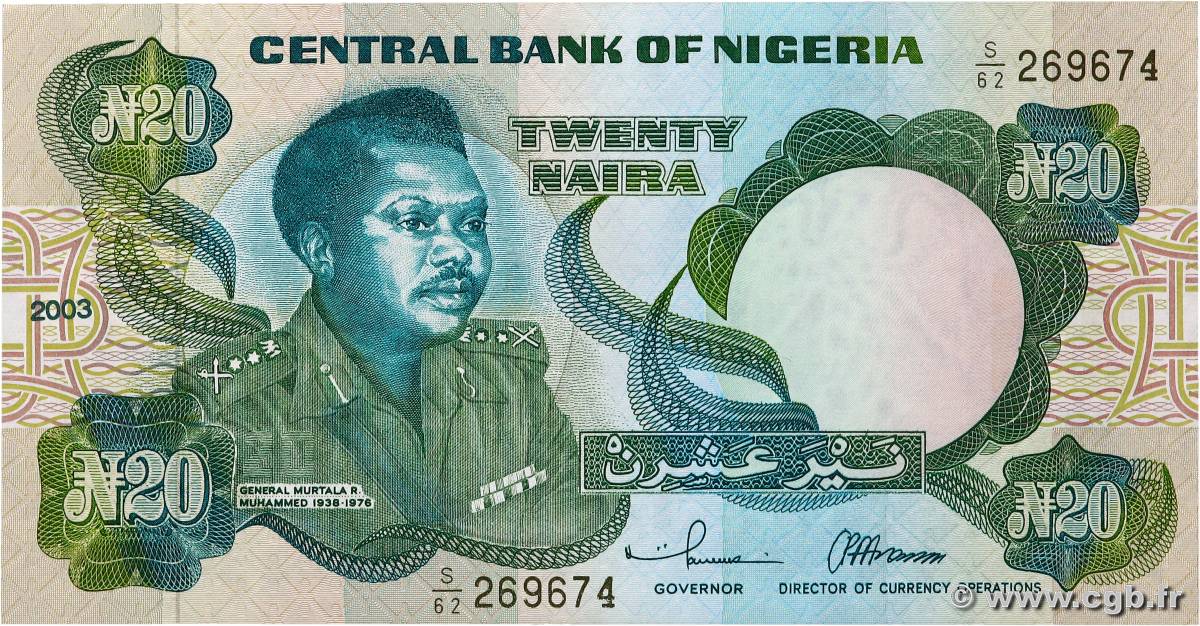 20 Naira NIGERIA  2003 P.26g pr.NEUF