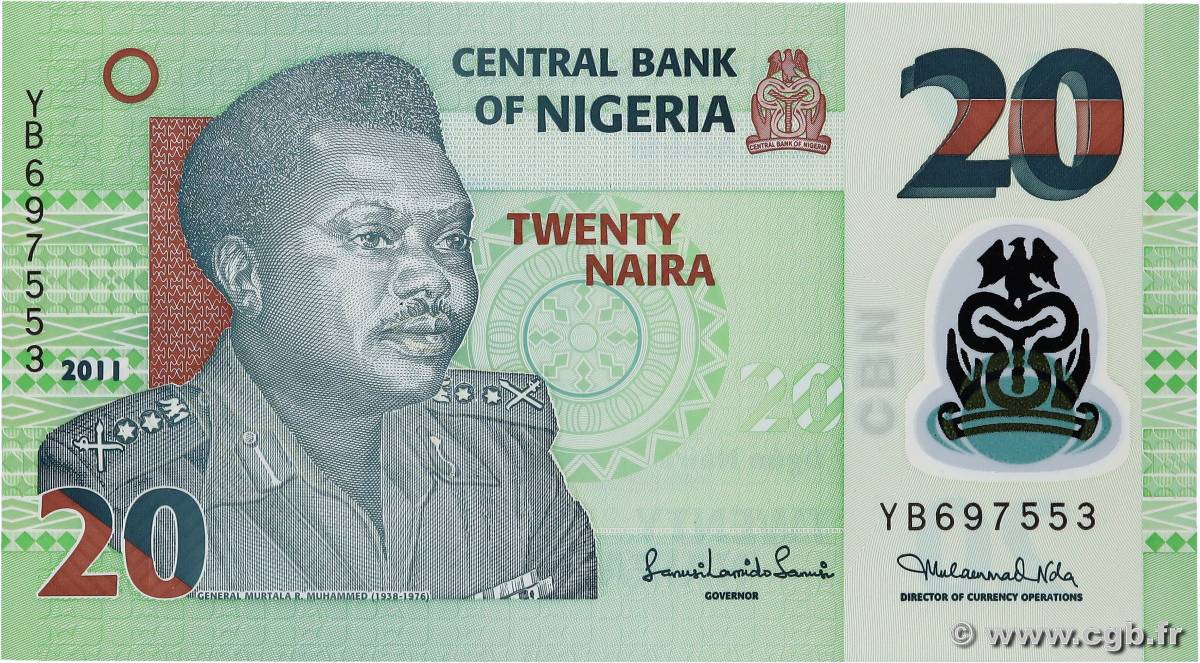 20 Pound NIGERIA  2011 P.34g FDC