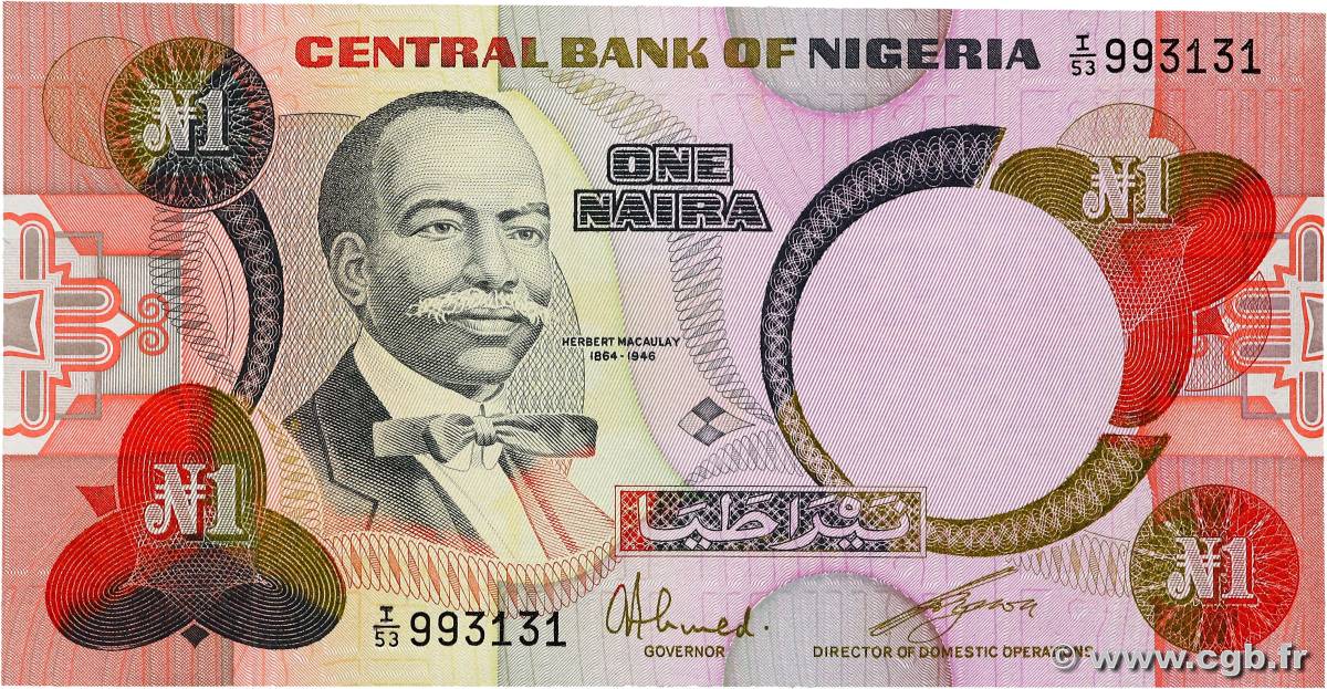 1 Naira NIGERIA  1984 P.23a UNC