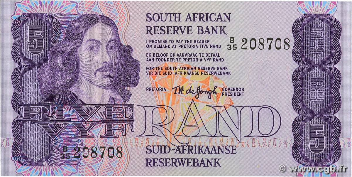 5 Rand SOUTH AFRICA  1978 P.119a XF