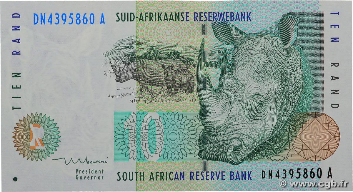 10 Rand SUDÁFRICA  1999 P.123b FDC