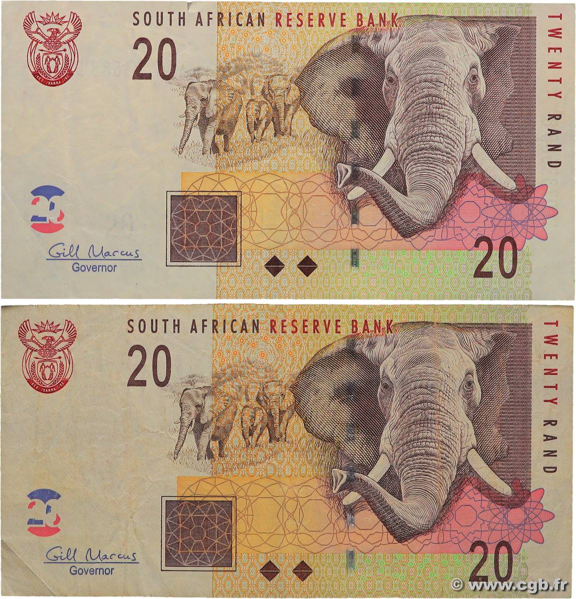 20 Rand Lot SOUTH AFRICA  2009 P.129b F