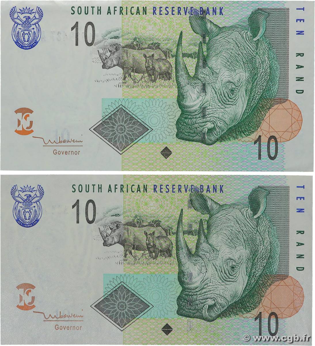 10 Rand Lot SüDAFRIKA  2005 P.128a VZ+