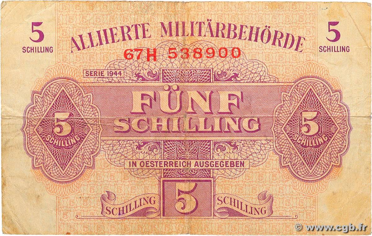 5 Schilling AUTRICHE  1944  P.105 TB