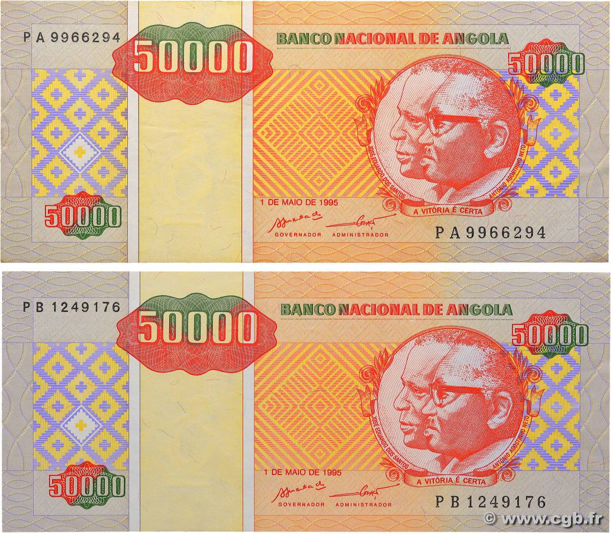 50000 Kwanzas Reajustados Lot ANGOLA  1995 P.138 q.SPL