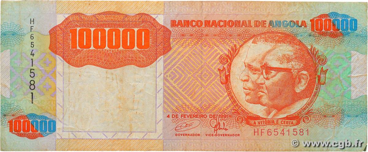 100000 Kwanzas ANGOLA  1991 P.133a MB