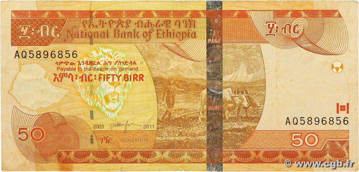 50 Birr ETHIOPIA  2011 P.51e VF-