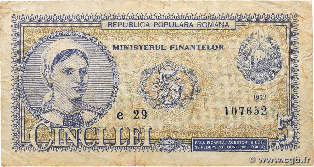 5 Lei RUMANIA  1952 P.083b RC+