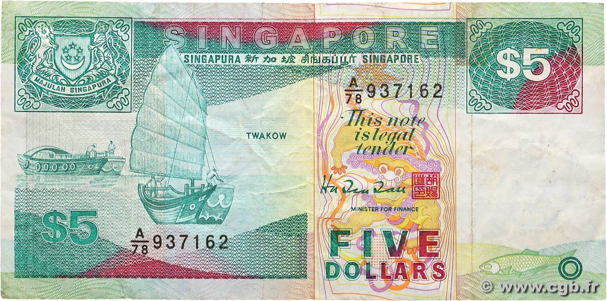 5 Dollars SINGAPUR  1997 P.35 fSS