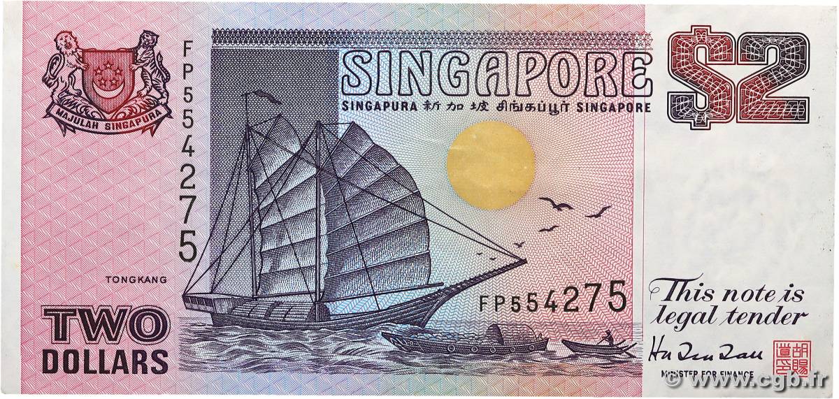 2 Dollars SINGAPOUR  1992 P.28 TTB+