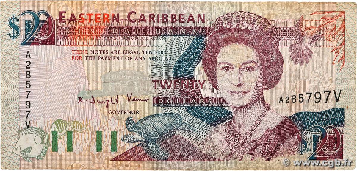 20 Dollars CARAÏBES  1993 P.28v pr.TB