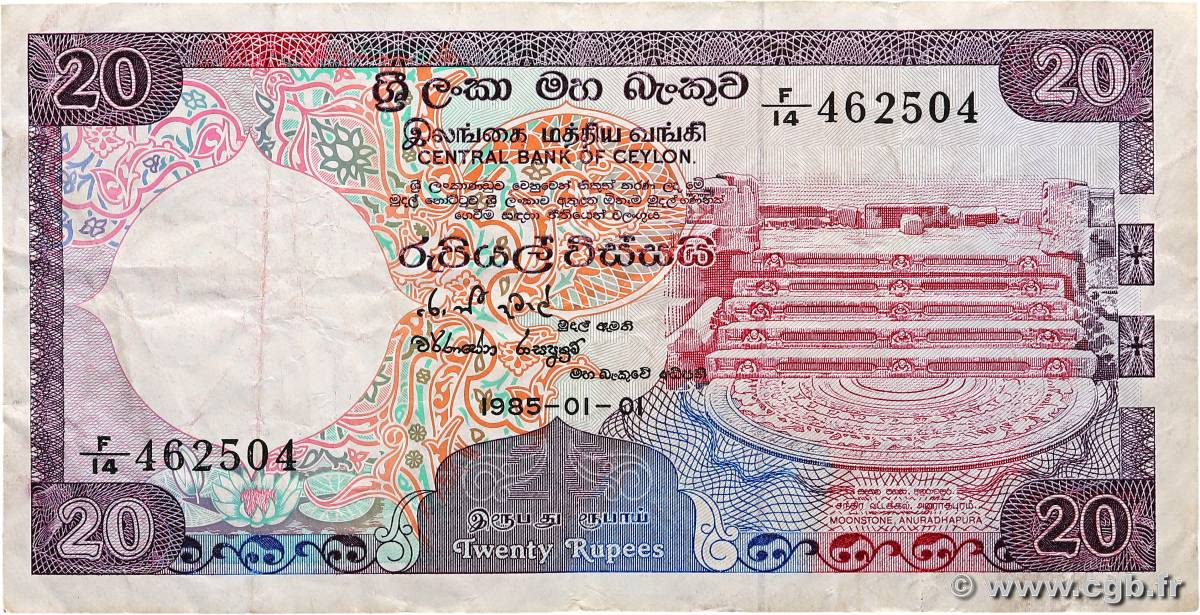 20 Rupees CEYLAN  1985 P.093b TB+