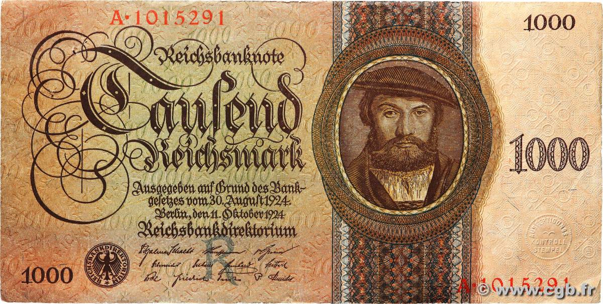 1000 Reichsmark GERMANY  1924 P.179 VF