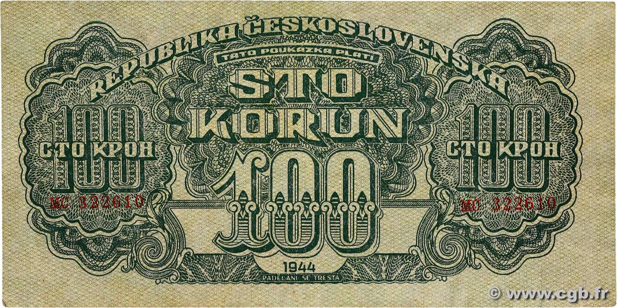 100 Korun CZECHOSLOVAKIA  1944 P.048a XF+