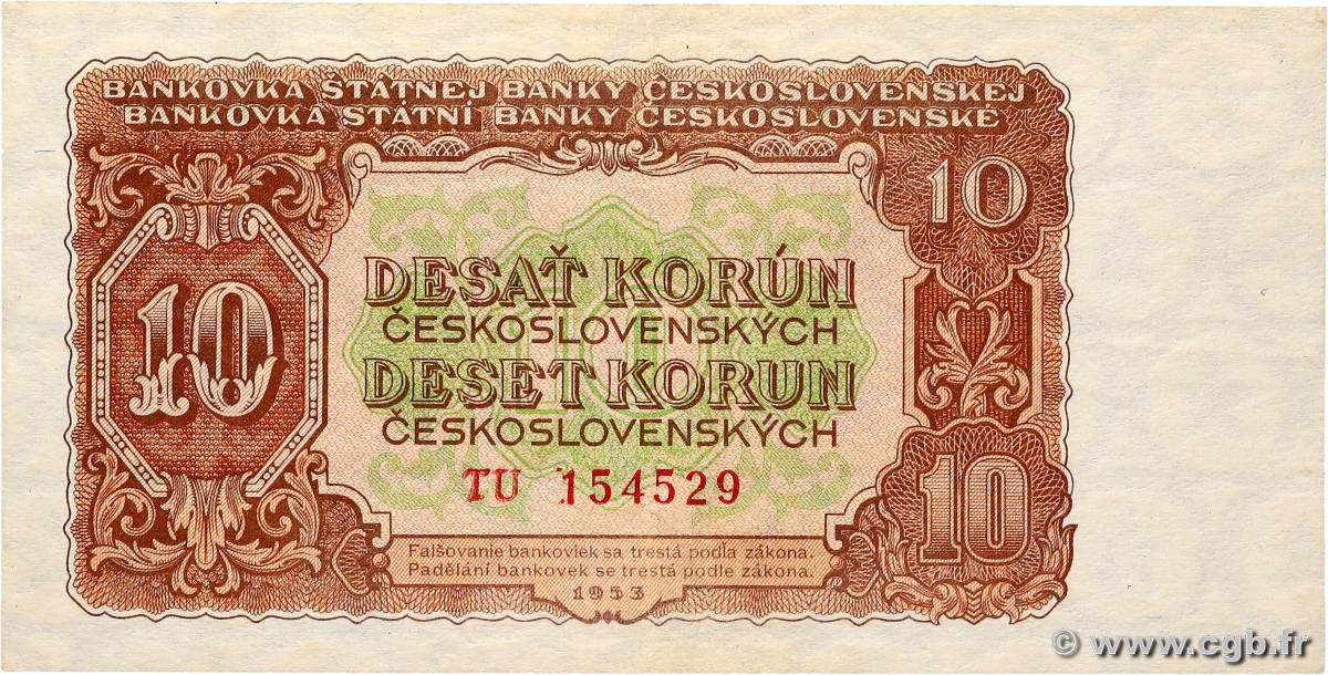 10 Korun CZECHOSLOVAKIA  1953 P.083b XF-