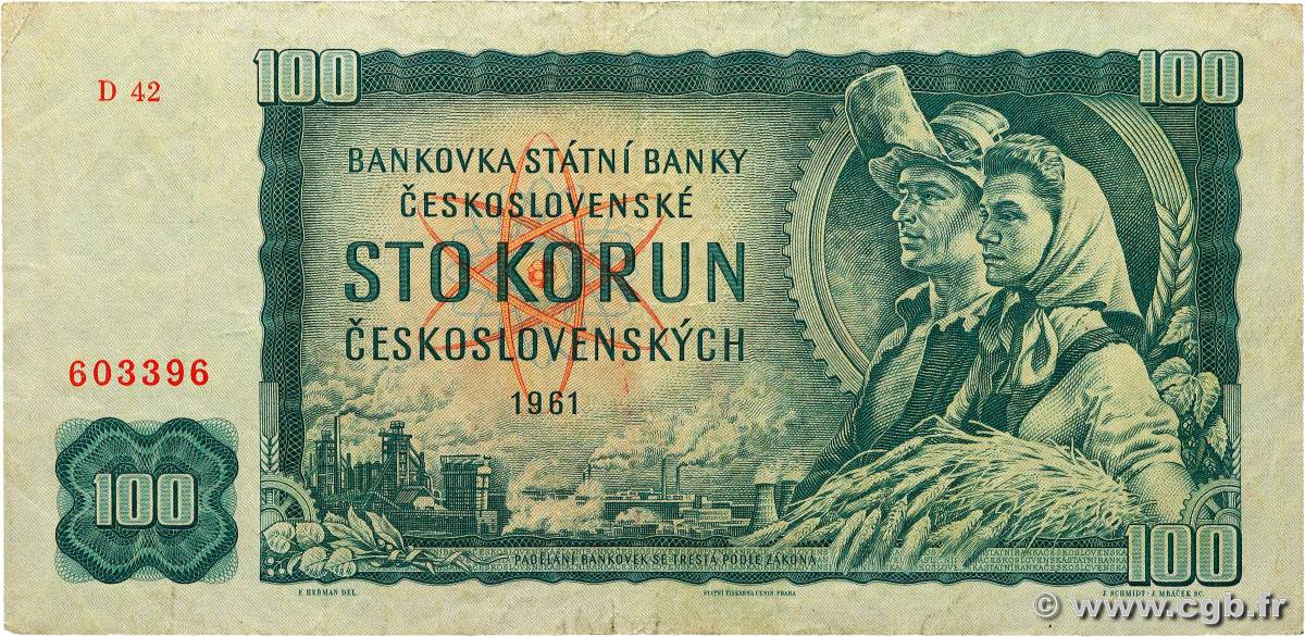 100 Korun CZECHOSLOVAKIA  1961 P.091a F