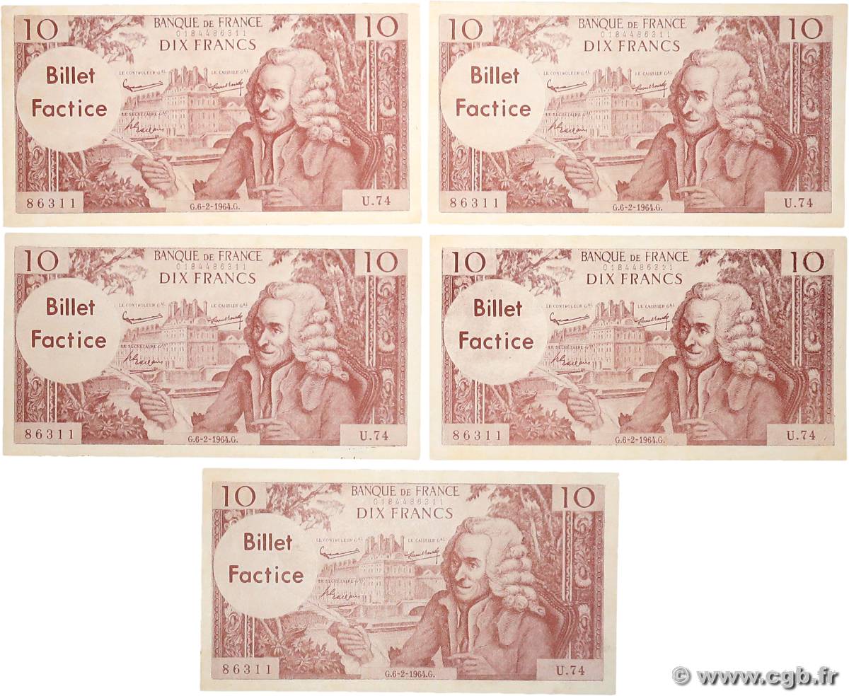 10 Francs Voltaire Lot FRANCE regionalismo y varios  1964 F.(62) BC a MBC