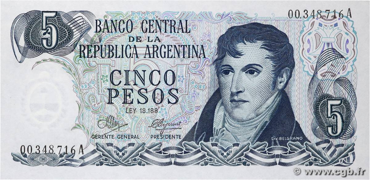 5 Pesos ARGENTINE  1971 P.288 NEUF