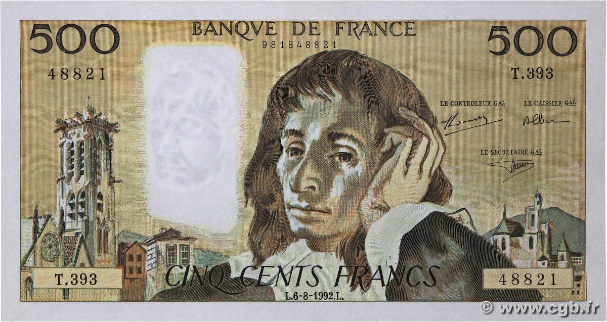 500 Francs PASCAL FRANKREICH  1992 F.71.50 VZ+