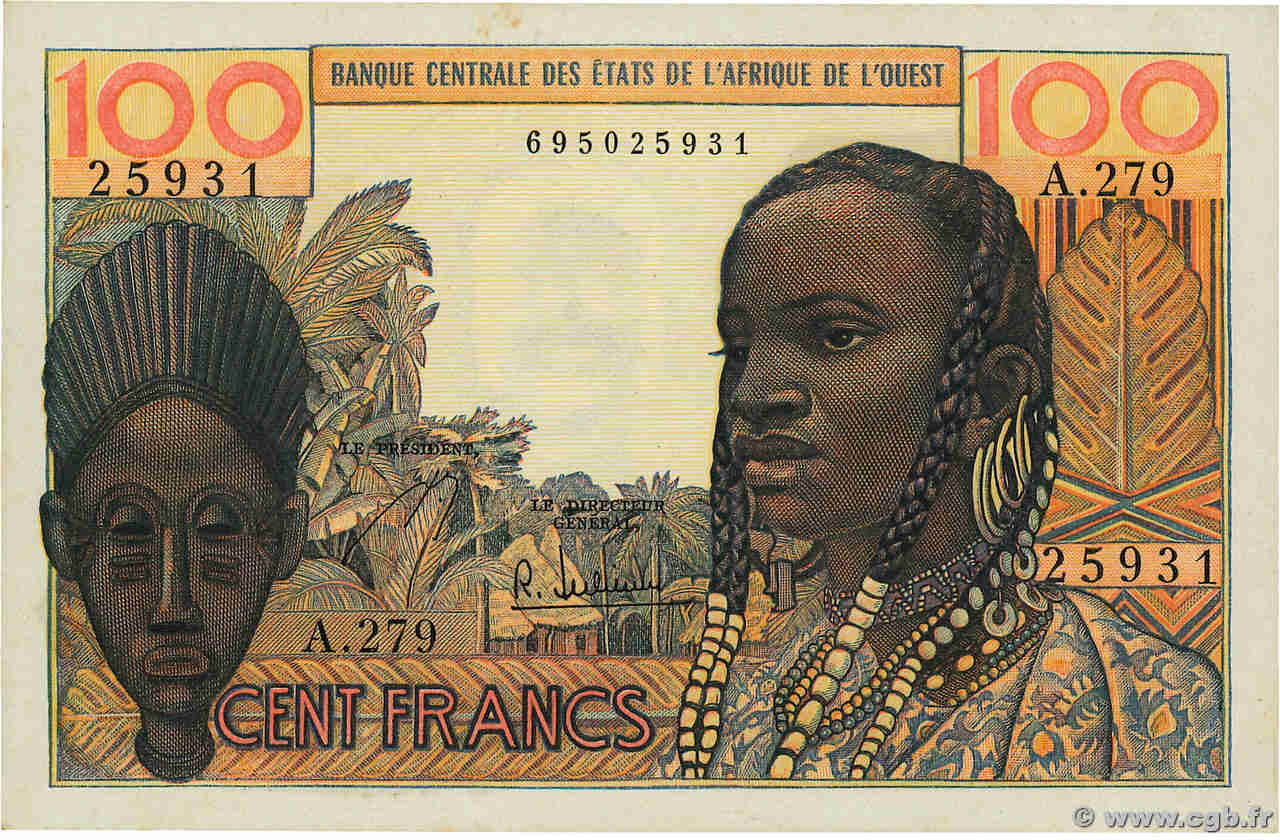 100 Francs ÉTATS DE L AFRIQUE DE L OUEST  1965 P.002b SPL+