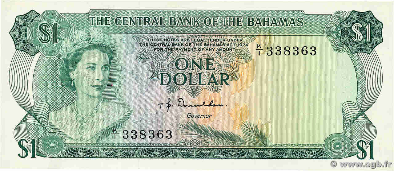 1 Dollar BAHAMAS  1974 P.35a SC+