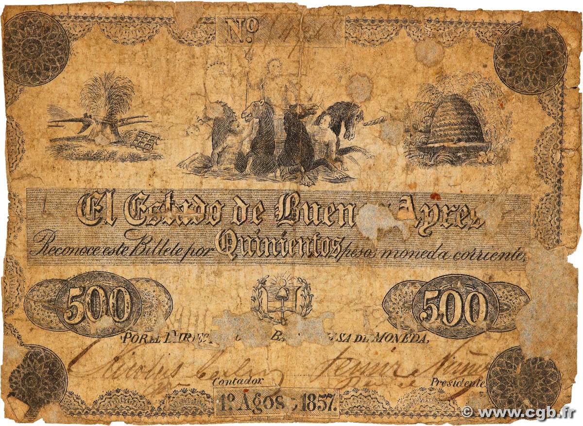 500 Pesos ARGENTINA  1857 PS.0426 P