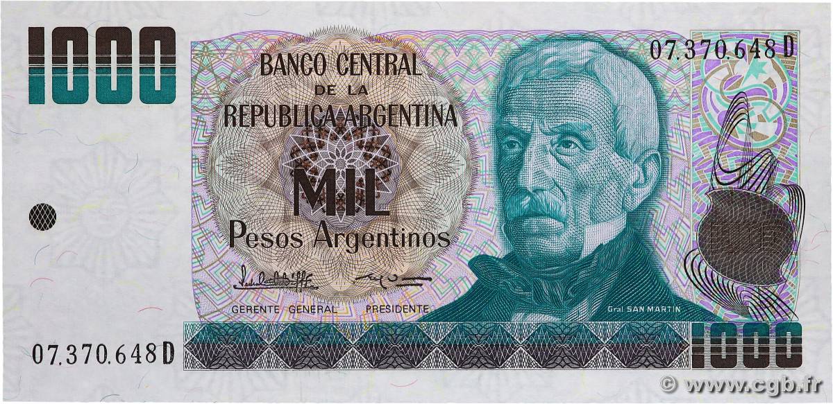 1000 Pesos Argentinos ARGENTINIEN  1983 P.317b ST