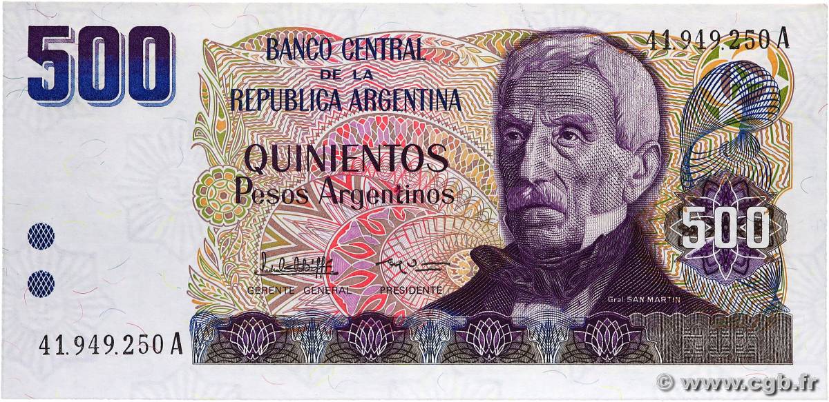 500 Pesos Argentinos ARGENTINA  1984 P.316a FDC