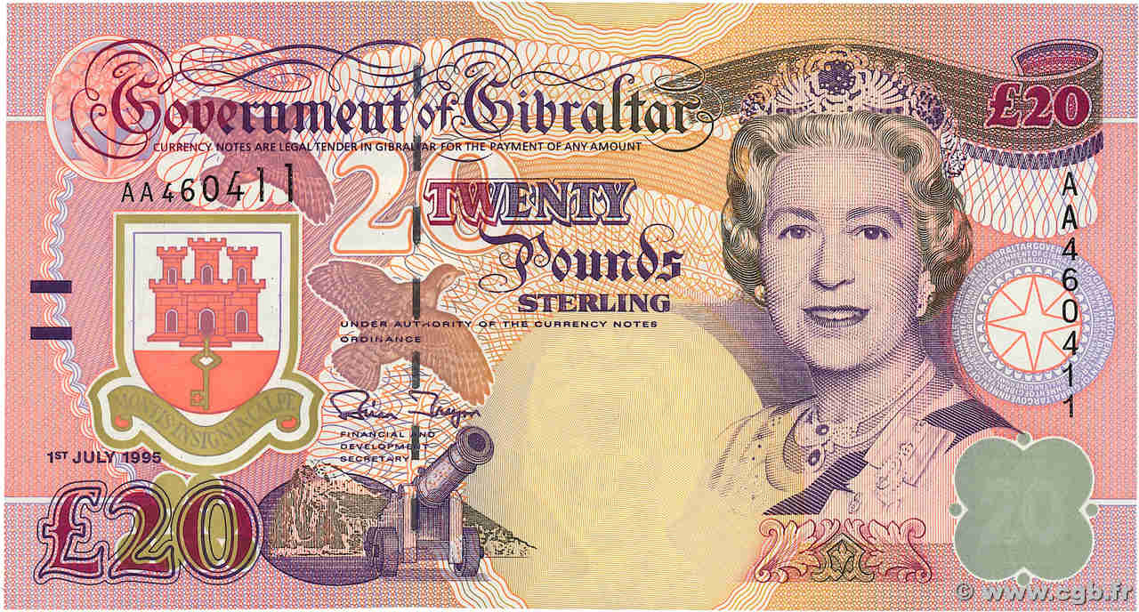 20 Pounds Sterling GIBRALTAR  1995 P.27a UNC-