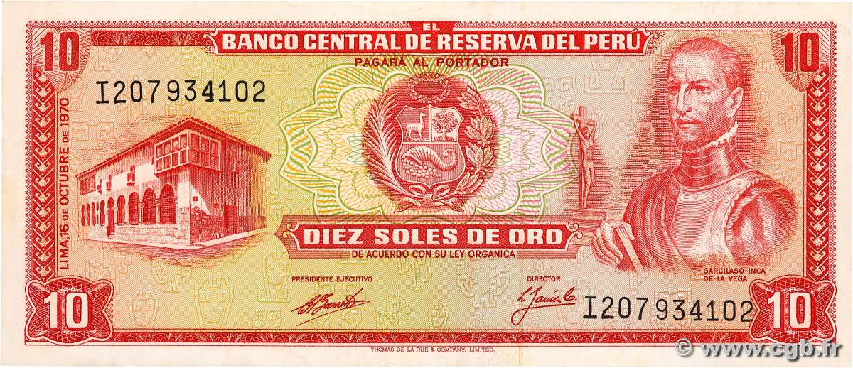 10 Soles de Oro PERU  1970 P.100b SPL