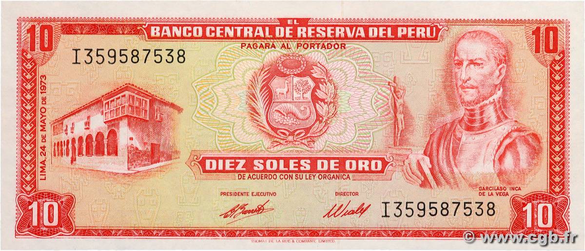 10 Soles de Oro PERU  1973 P.100c UNC