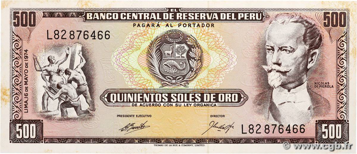 500 Soles de Oro PERU  1974 P.104c VZ+