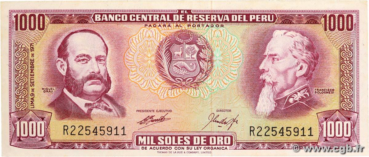 1000 Soles de Oro PERU  1971 P.105b VF+