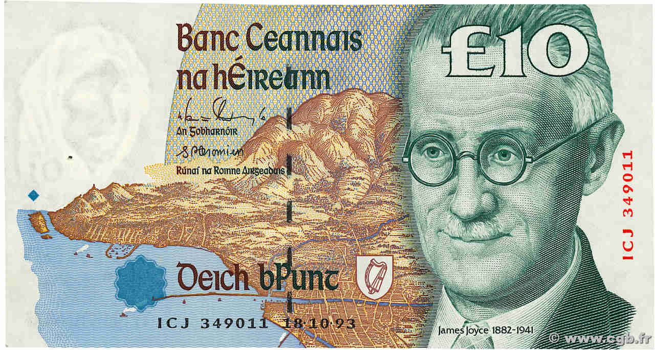 10 Pounds IRELAND REPUBLIC  1993 P.076a AU