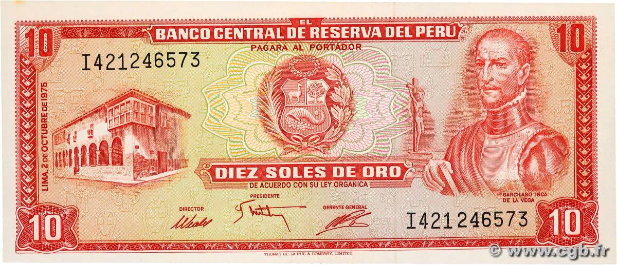 10 Soles de Oro PERú  1975 P.106 SC+