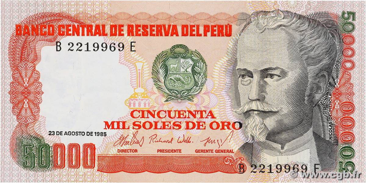 50000 Soles de Oro PERU  1985 P.125B UNC-