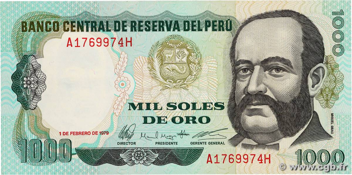 1000 Soles de Oro PERU  1979 P.118 q.FDC