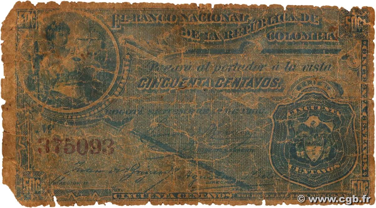 50 Centavos COLOMBIE  1866 P.191 AB
