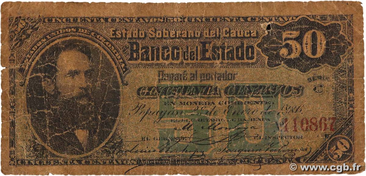 50 Centavos COLOMBIA  1886 PS.448 P