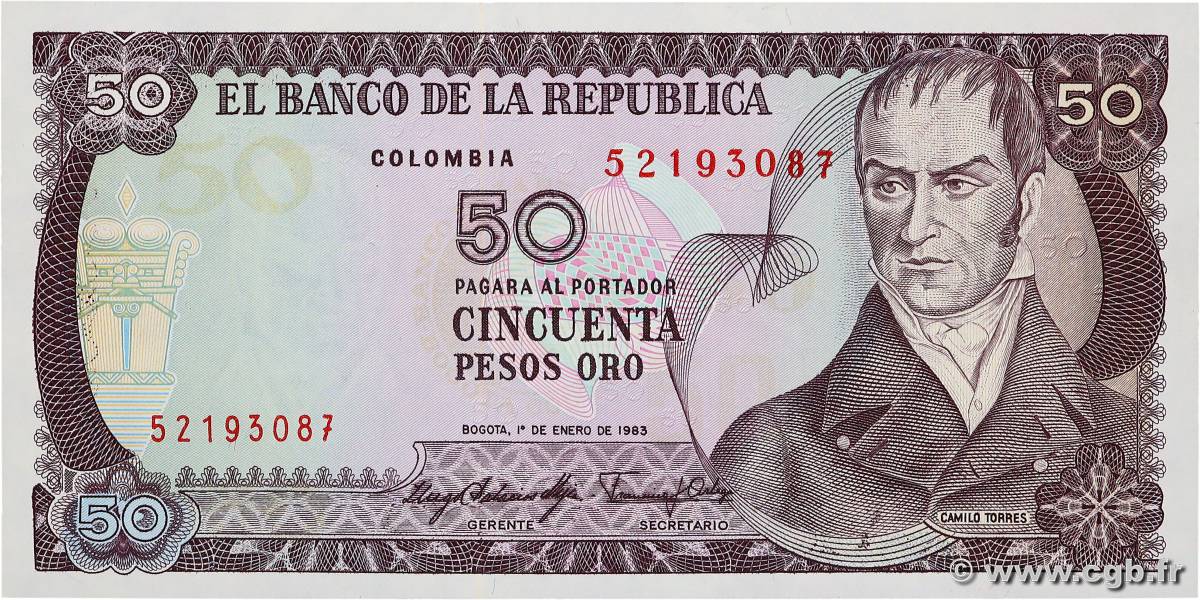 50 Pesos Oro COLOMBIE  1983 P.422b NEUF